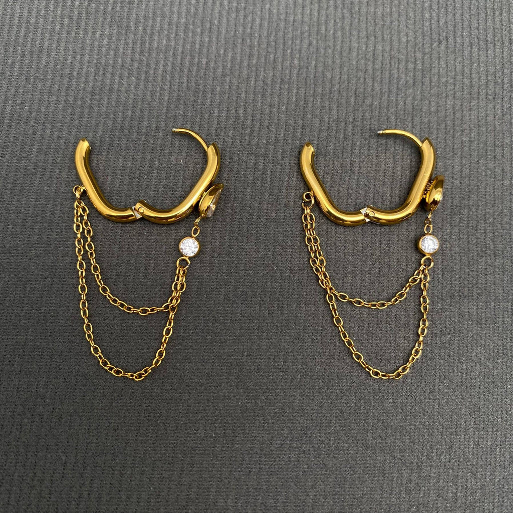 Chain fringe 18K Gold Plated Earrings