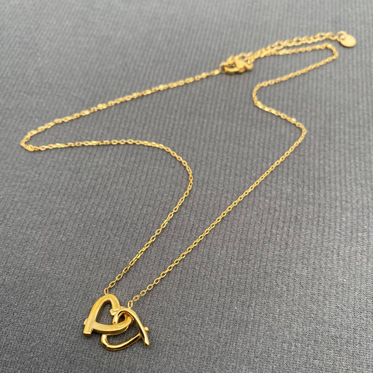 Double Heart Pendant Necklace