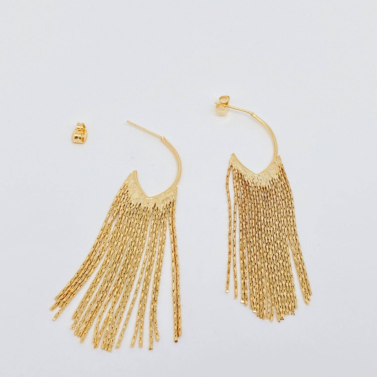 18K Chain Tassel Earrings
