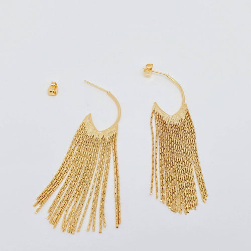 18K Chain Tassel Earrings