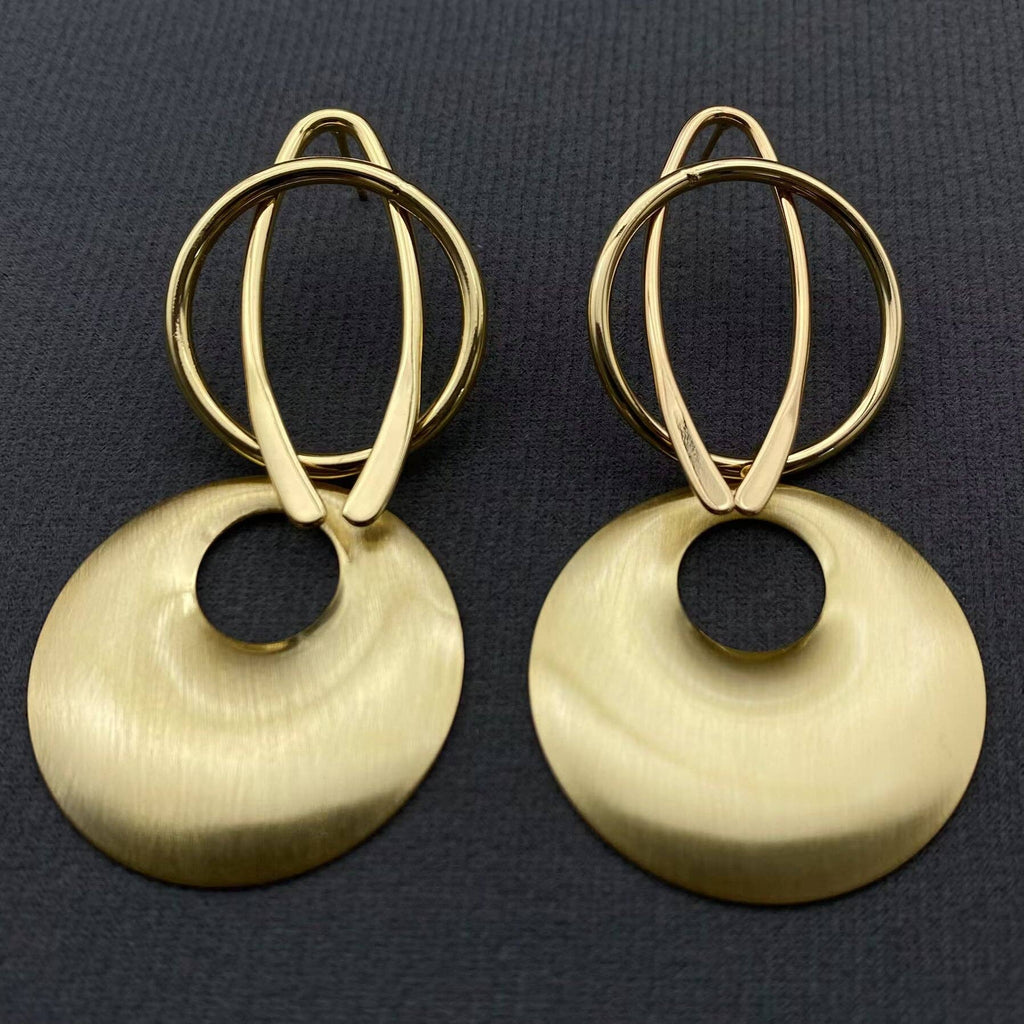 Gold Metal Wire Geometric Earrings
