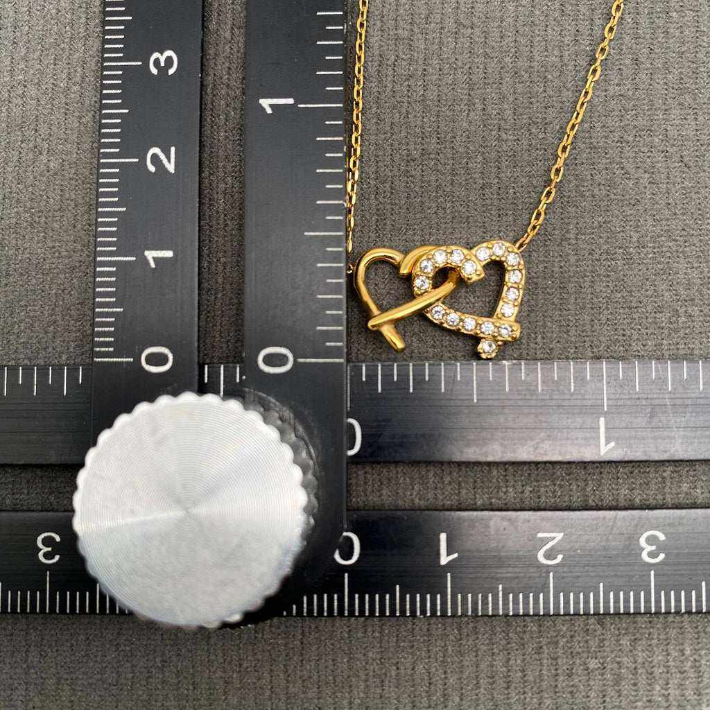 Double Heart Pendant Necklace