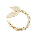 📱Gold Phone Chain with Cream/Ivory Houndstooth Scarf📱