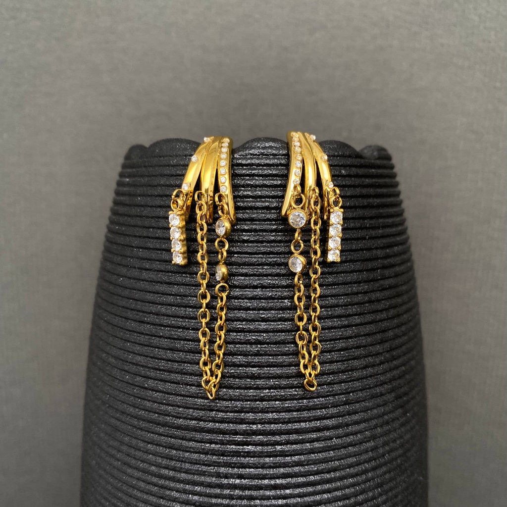 Chain Fringe Stud Earrings