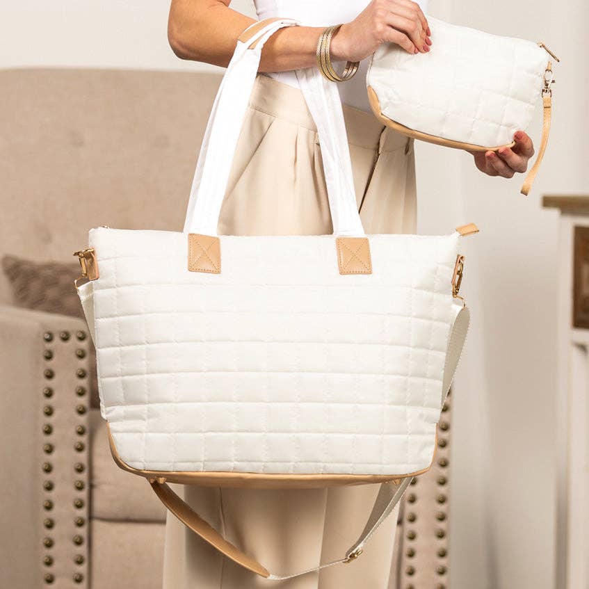Quilted Traveler Tote with Mini Clutch