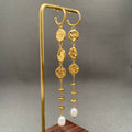 Pearl Irregular Hammering Fringe Earrings