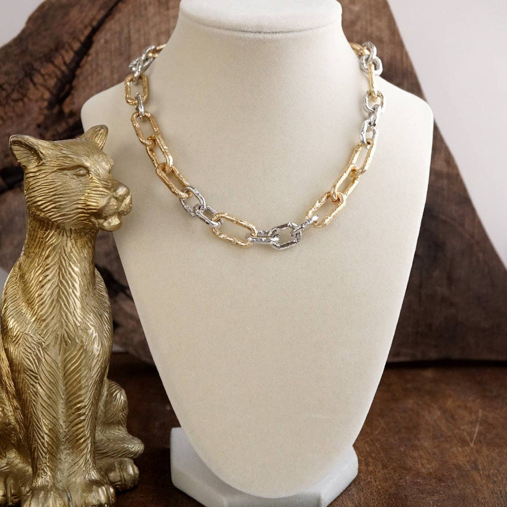 Luxe Link Slim Chain Necklace - Gold Or Two Toned
