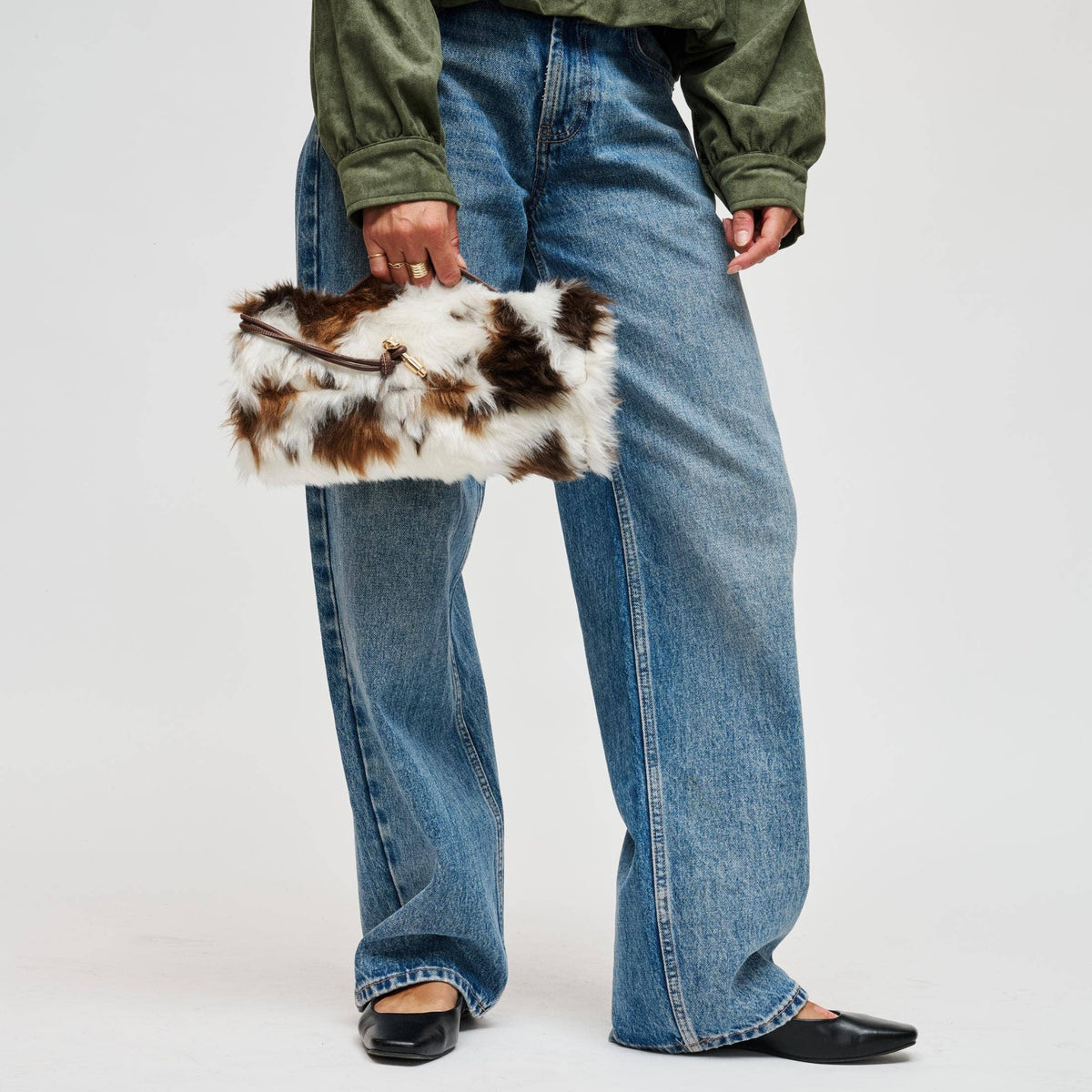 Ada - Cow Print Faux-Fur Crossbody