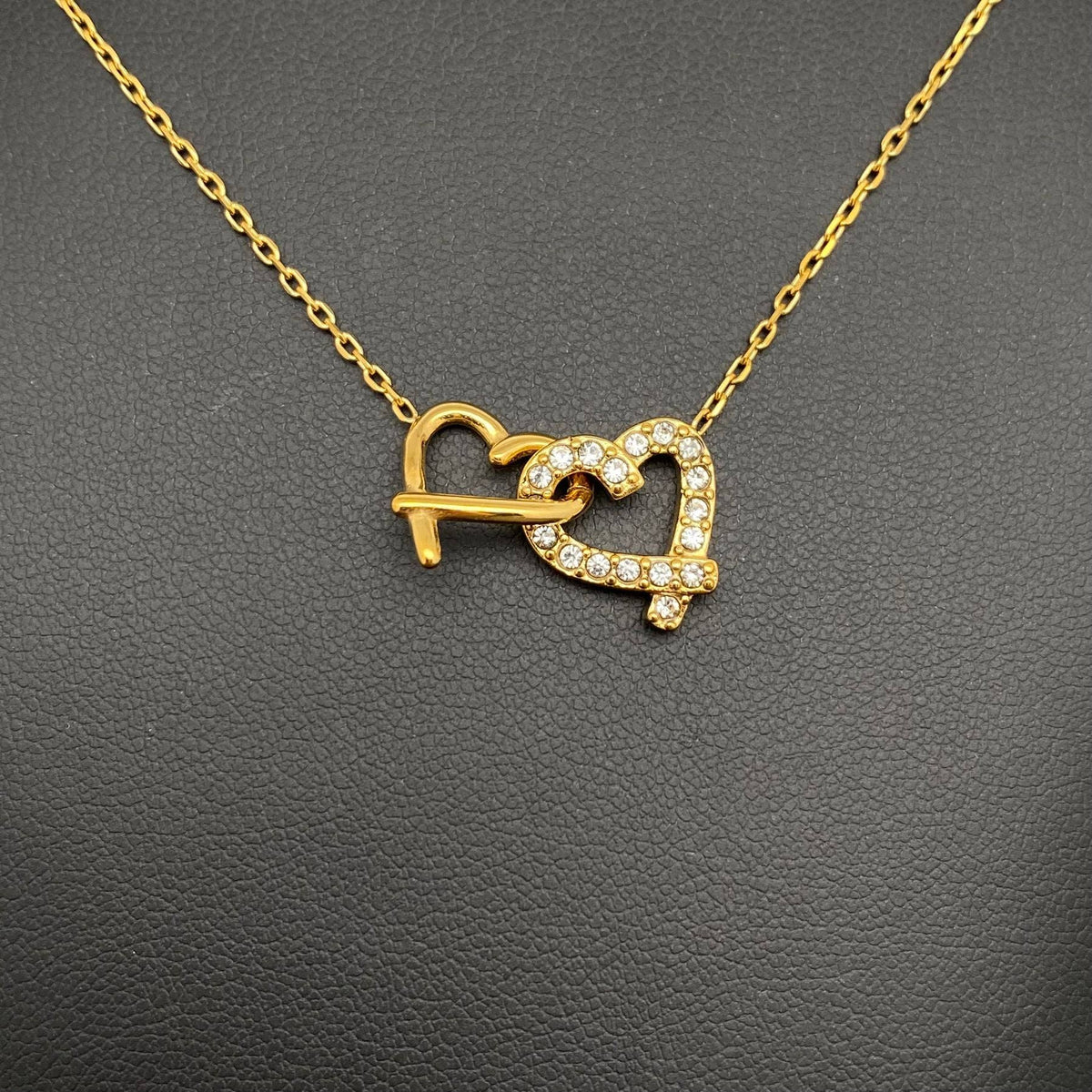 Double Heart Pendant Necklace