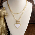 Moonlit Heart Layered Heart Pendant Necklace