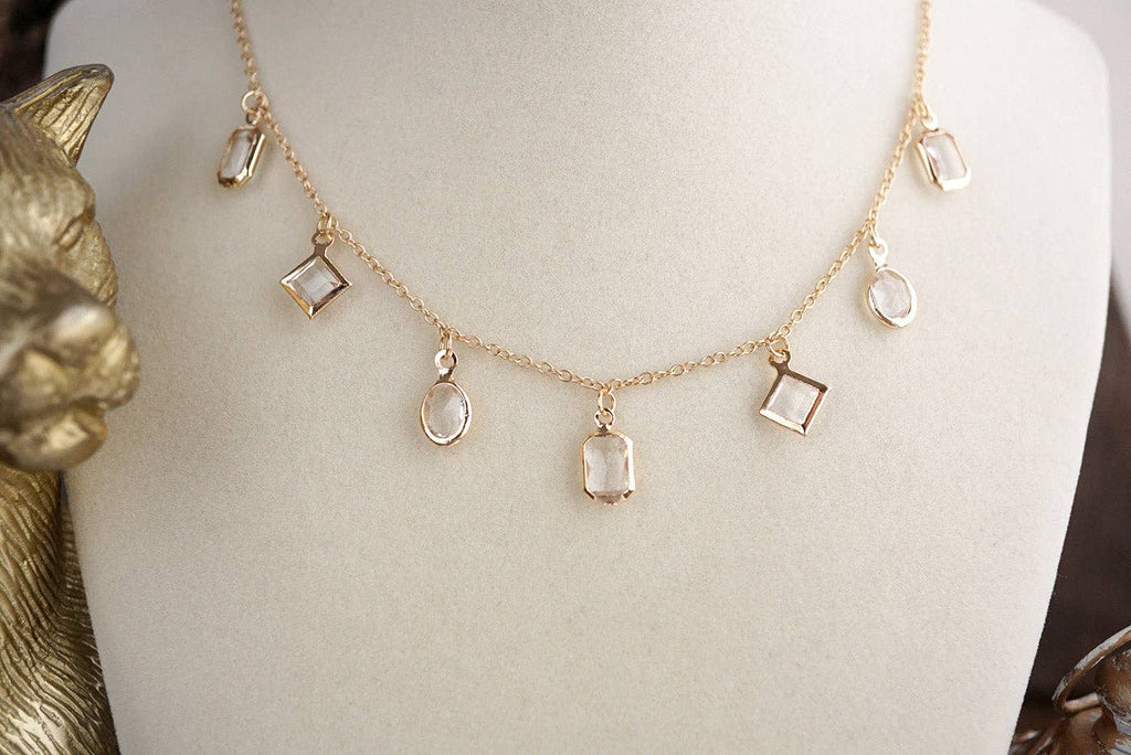 💎Crystal Drift – Drop Necklace Multi Charms💎