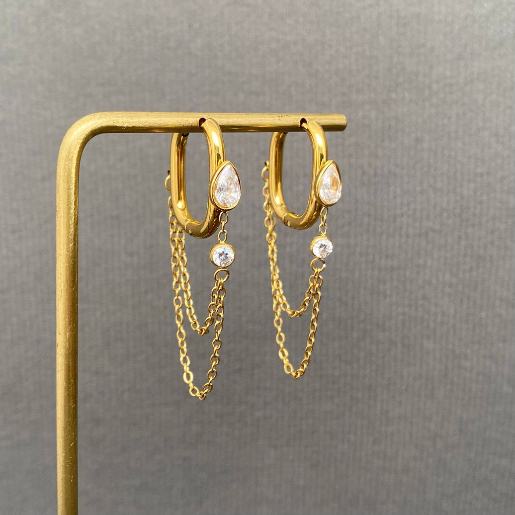Chain fringe 18K Gold Plated Earrings