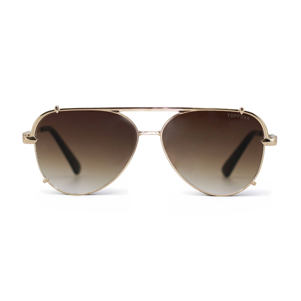 Tangle Free Round Aviator Sunglasses