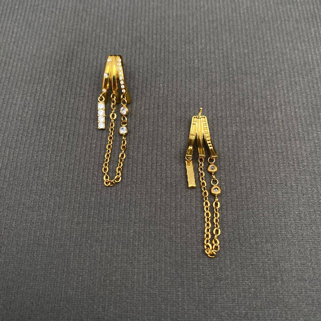 Chain Fringe Stud Earrings