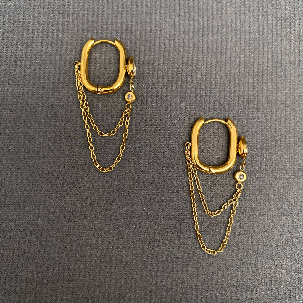 Chain fringe 18K Gold Plated Earrings