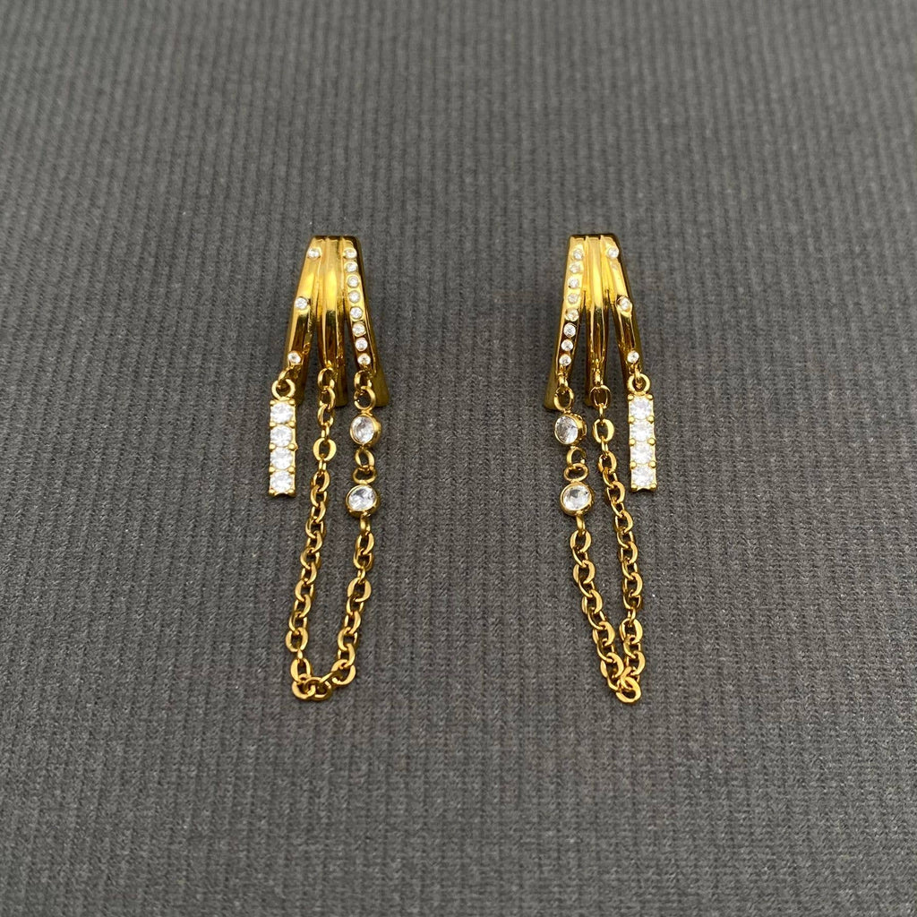 Chain Fringe Stud Earrings
