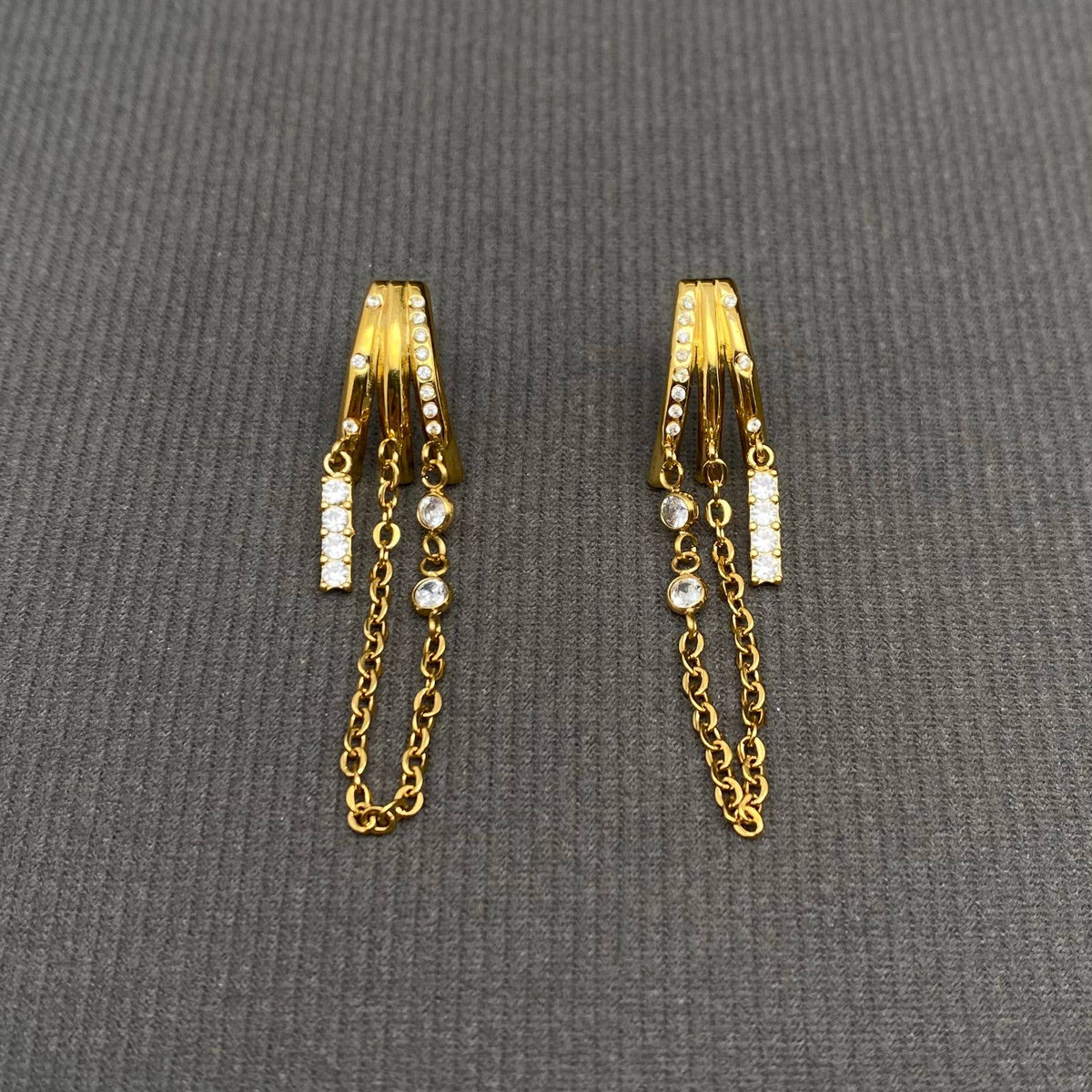 Chain Fringe Stud Earrings