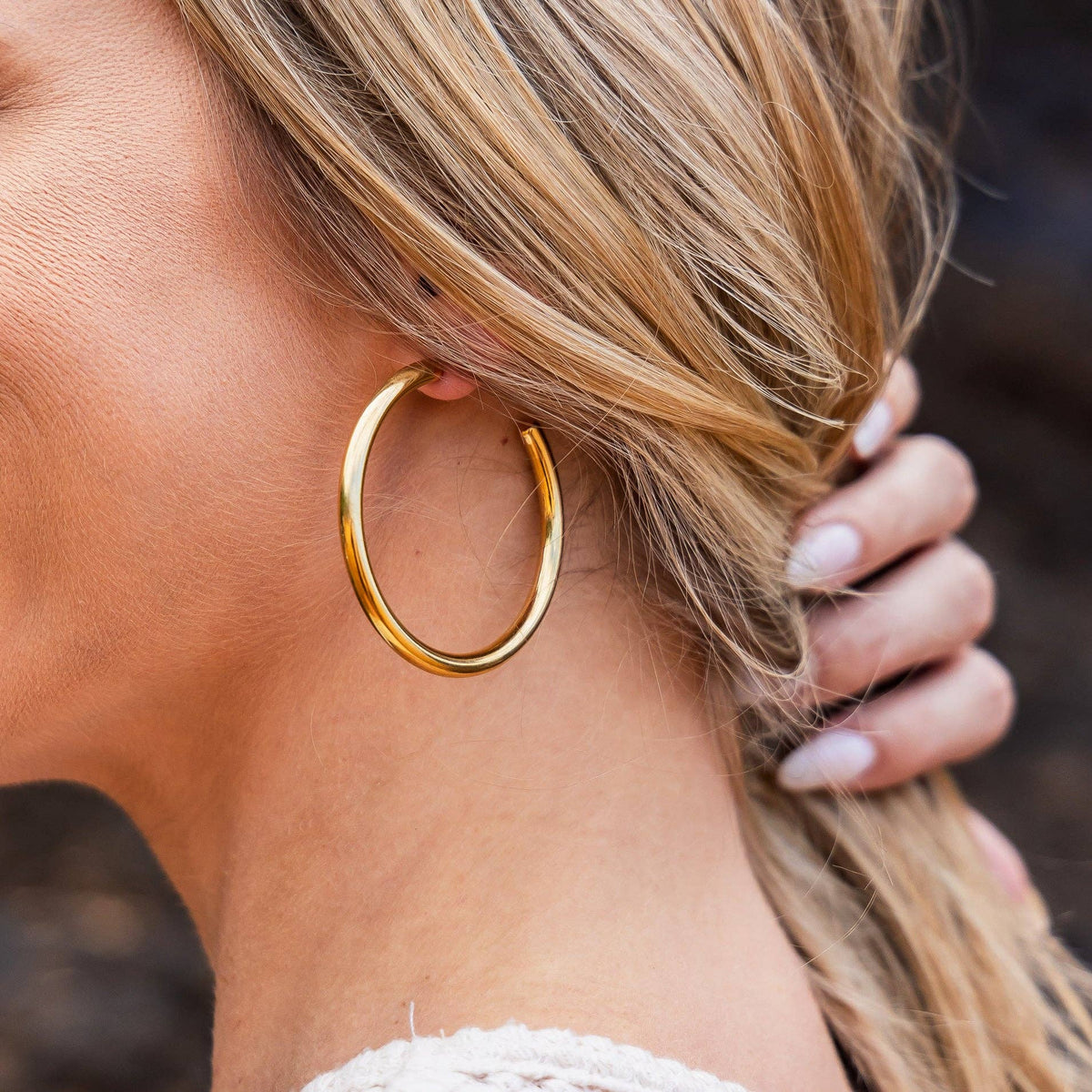 OPEN HOOP EARRINGS GOLD or SILVER
