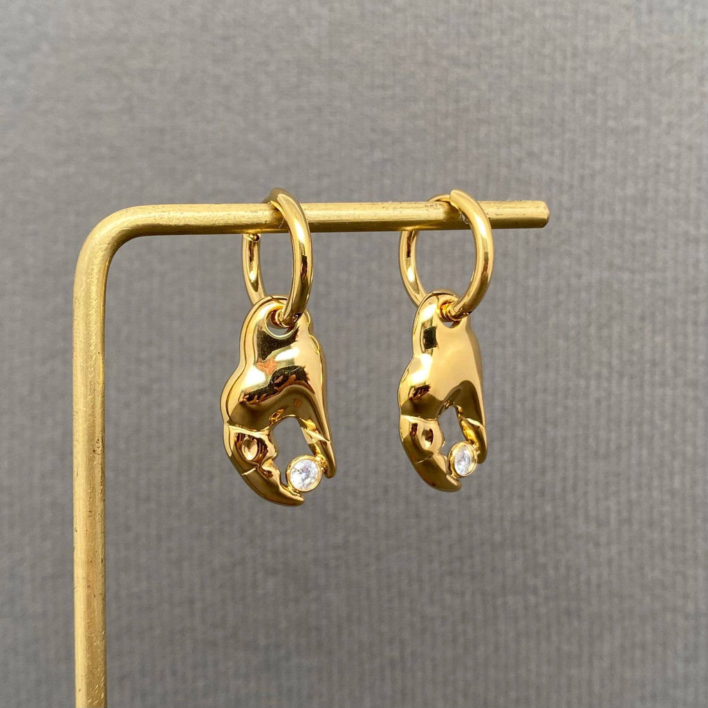 Lobster Claw  Huggie Earrings