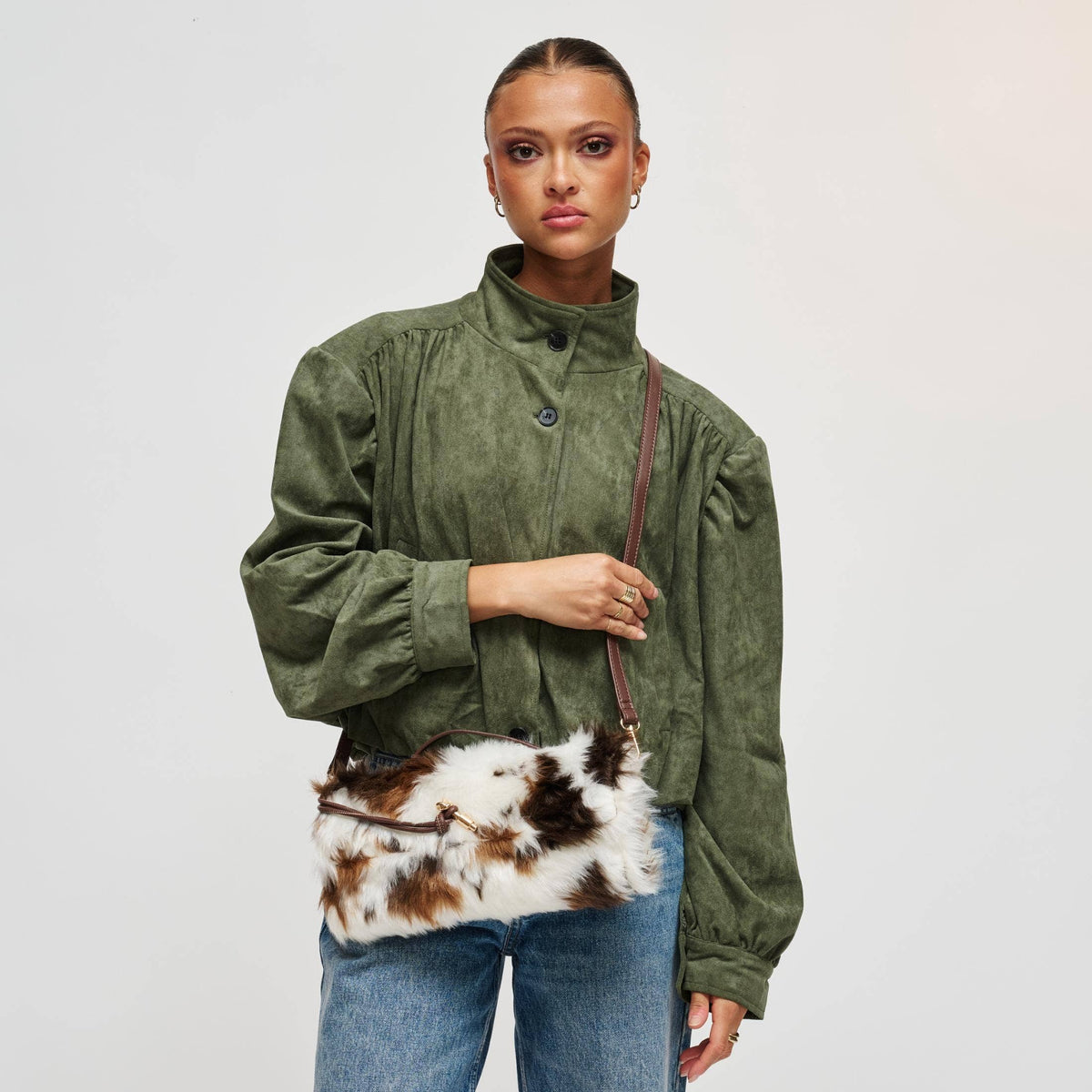 Ada - Cow Print Faux-Fur Crossbody
